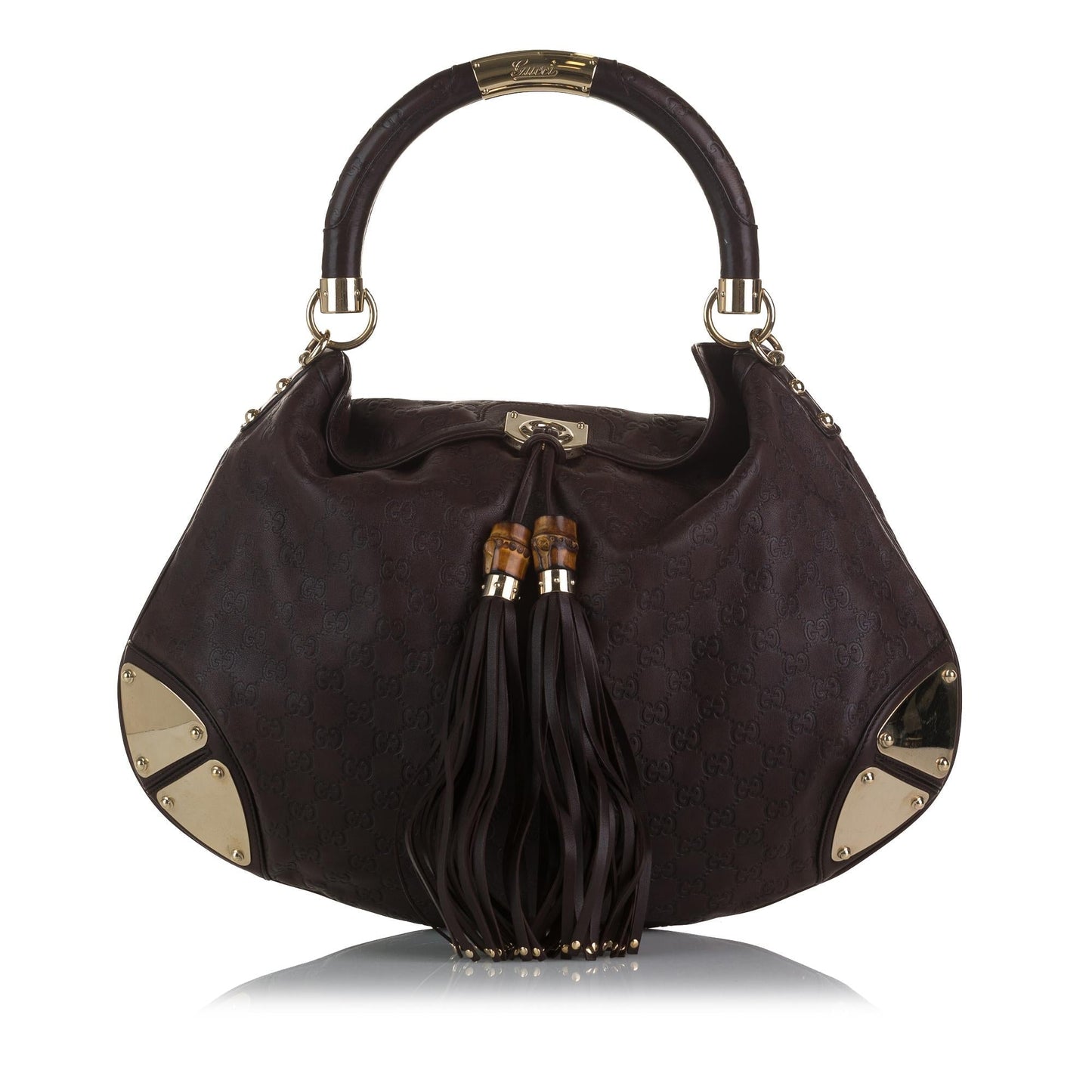 Gucci Guccissima Indy Babouska SHG-owcDru Calf Brown Satchel Bag