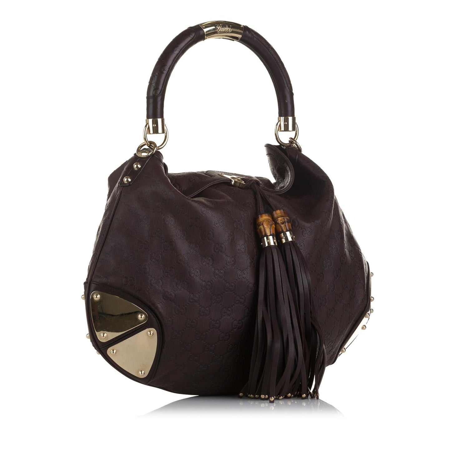 Gucci Guccissima Indy Babouska SHG-owcDru Calf Brown Satchel Bag
