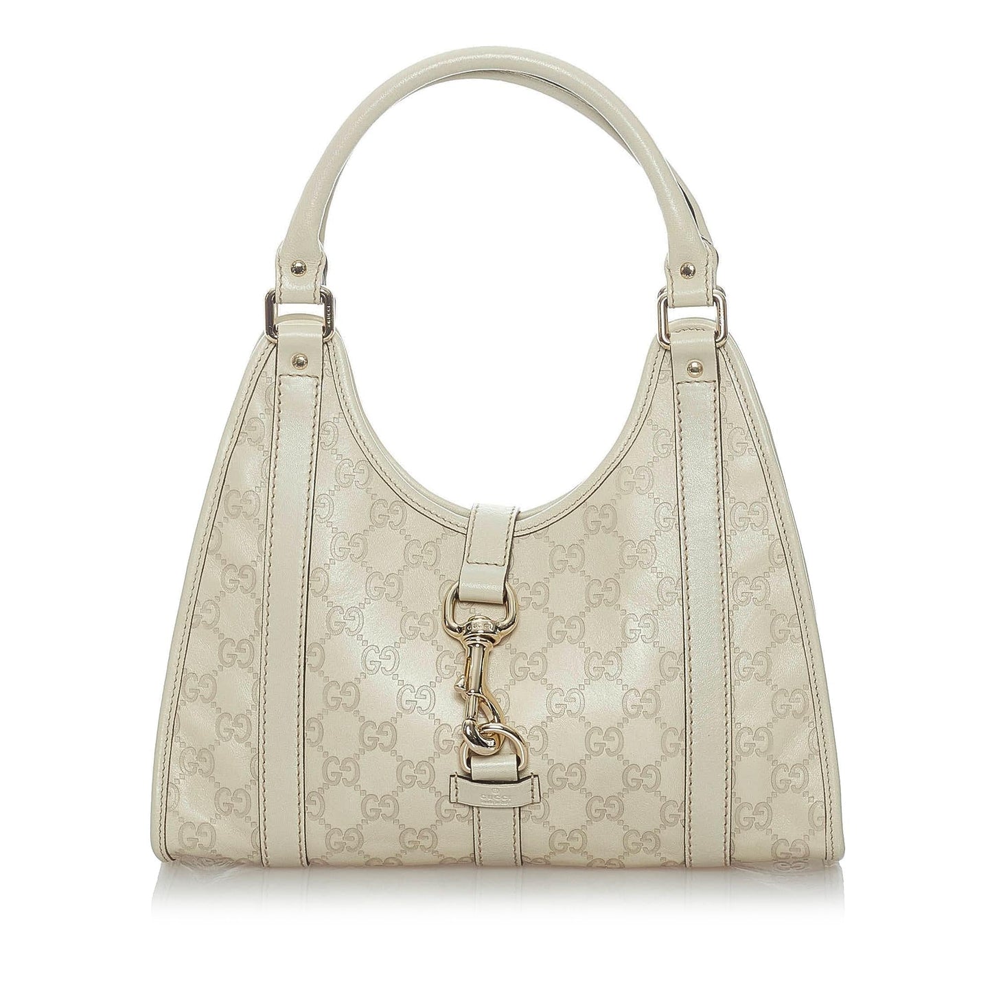 Gucci Guccissima Jackie Bardot SHG Calf White Satchel Bag