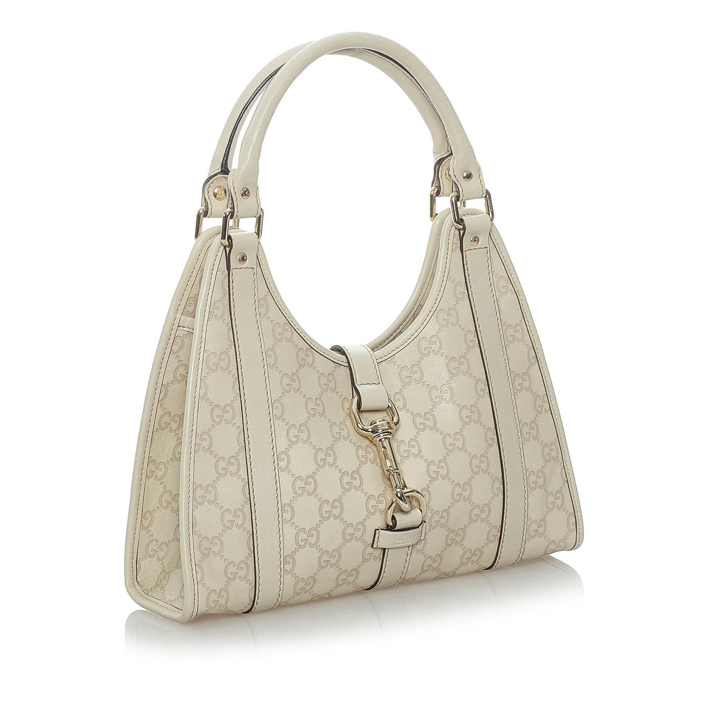 Gucci Guccissima Jackie Bardot SHG Calf White Satchel Bag