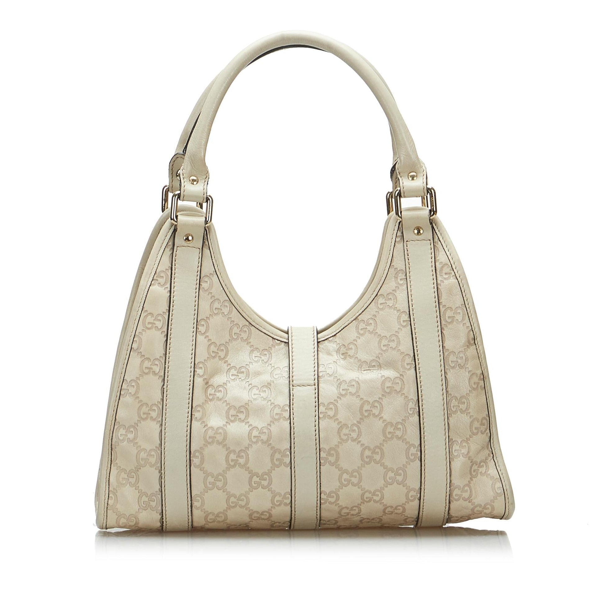 Gucci Guccissima Jackie Bardot SHG-z8VOlo Calf White Satchel Bag