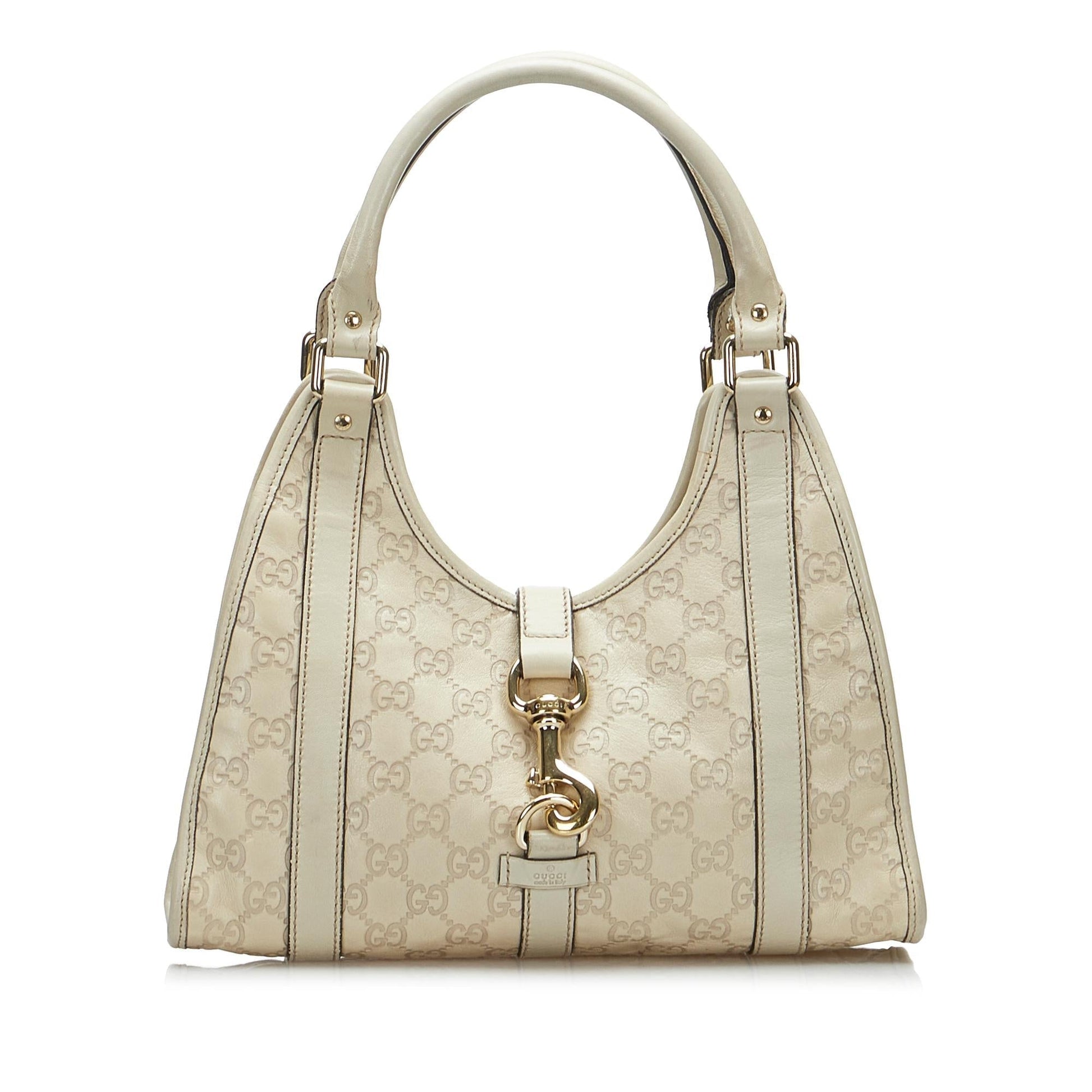 Gucci Guccissima Jackie Bardot SHG-z8VOlo Calf White Satchel Bag