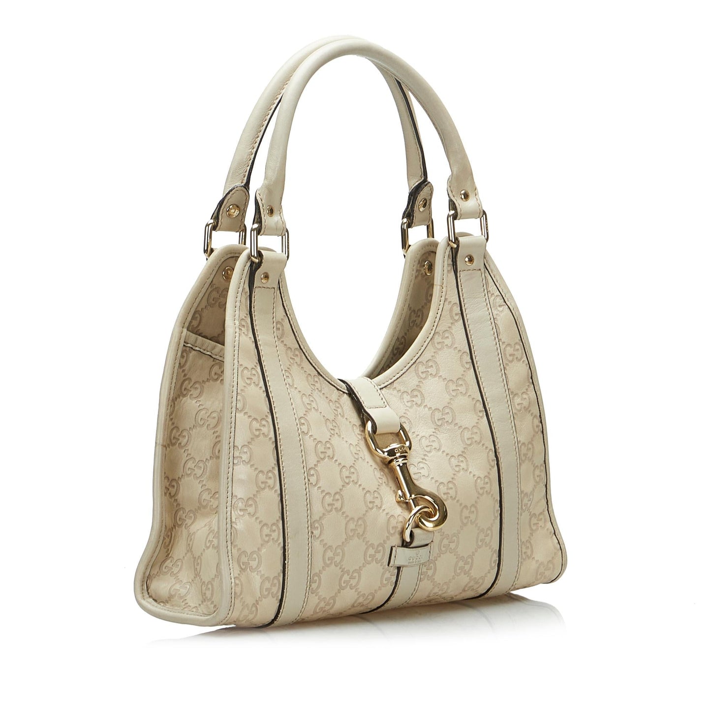 Gucci Guccissima Jackie Bardot SHG-z8VOlo Calf White Satchel Bag