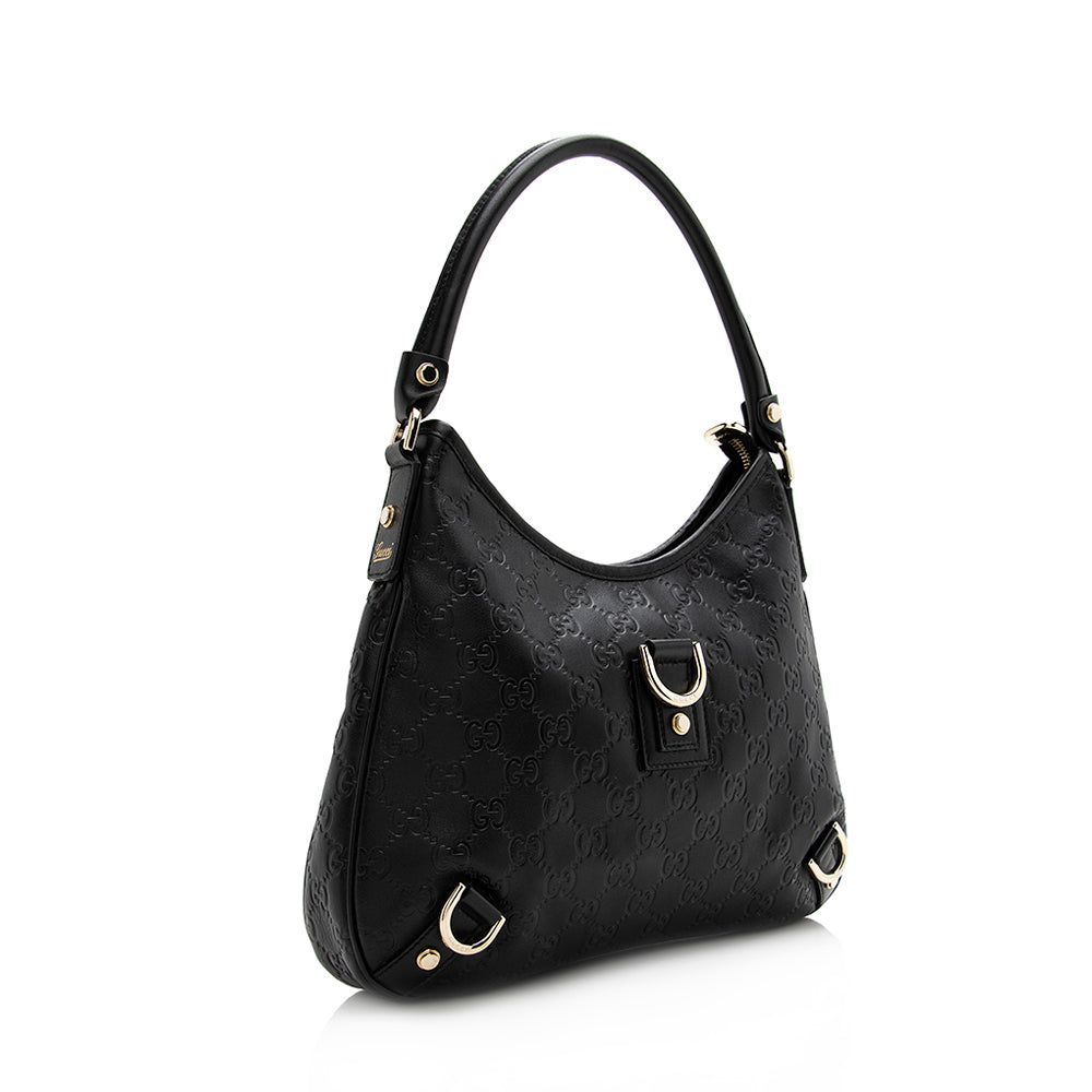 Gucci Guccissima Abbey SHF Leather Black Medium Shoulder Bag