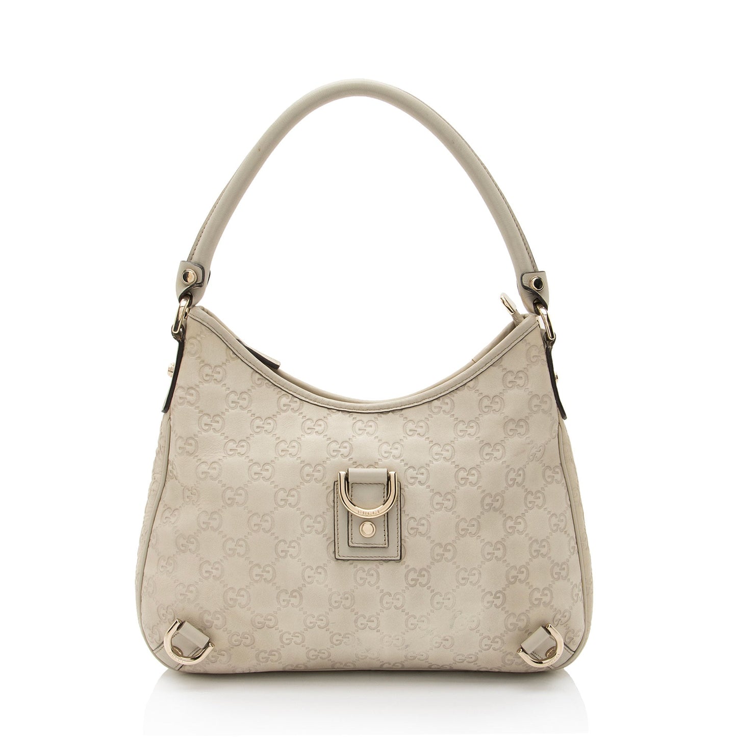 Gucci Guccissima Abbey Leather White Medium Shoulder Bag