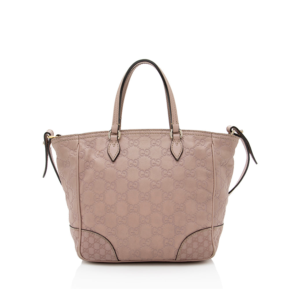 Gucci Guccissima Bree SHF Leather Canvas Pink Mini Tote Bag