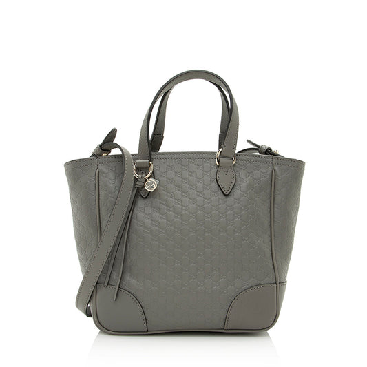 Gucci Guccissima Bree SHF Leather Grey Small Tote Bag