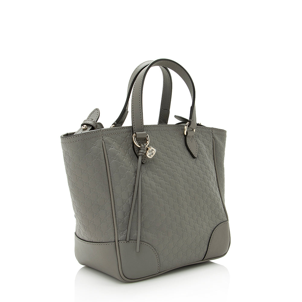 Gucci Guccissima Bree SHF Leather Grey Small Tote Bag