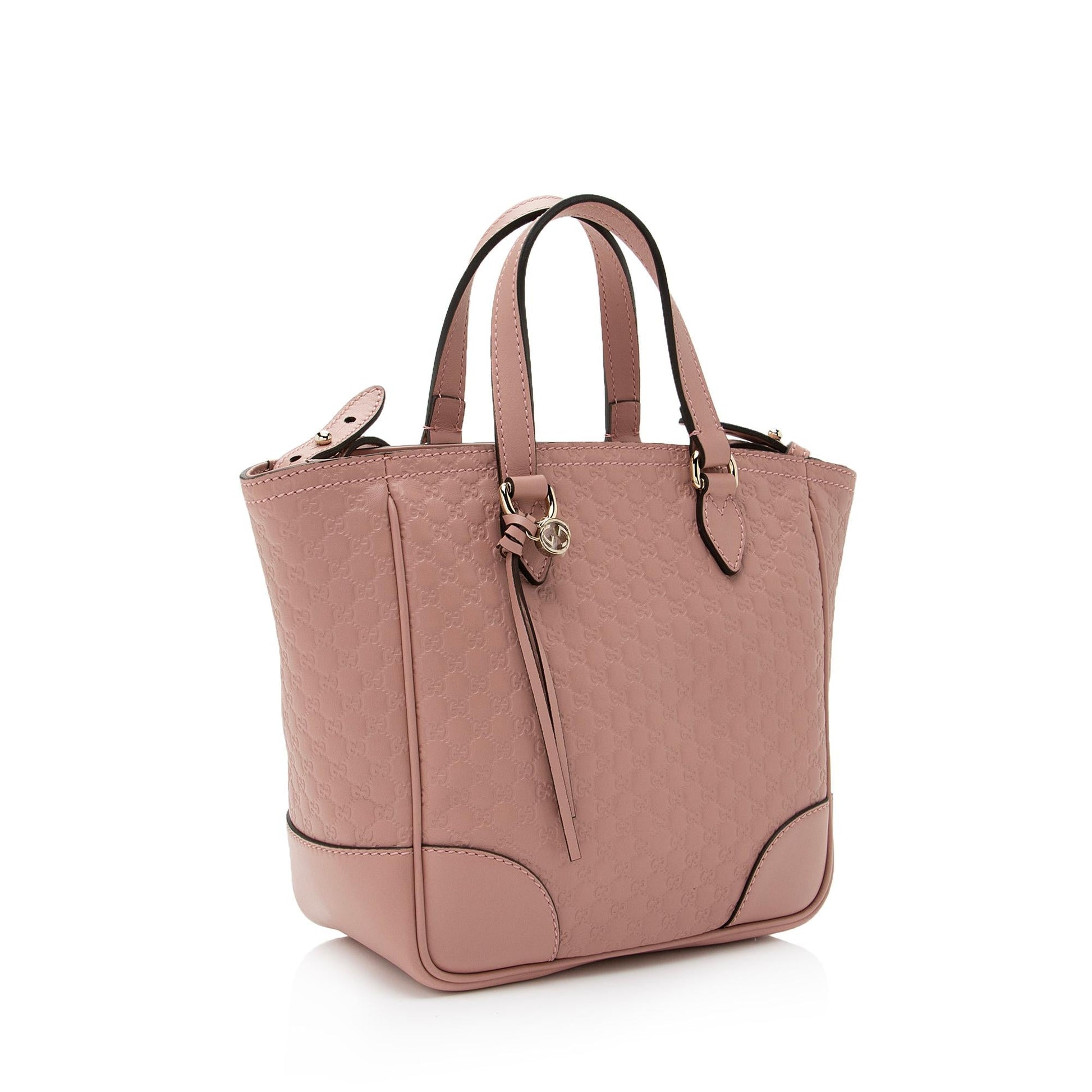 Gucci Guccissima Bree SHF-iBisvX Leather Pink Small Tote Bag