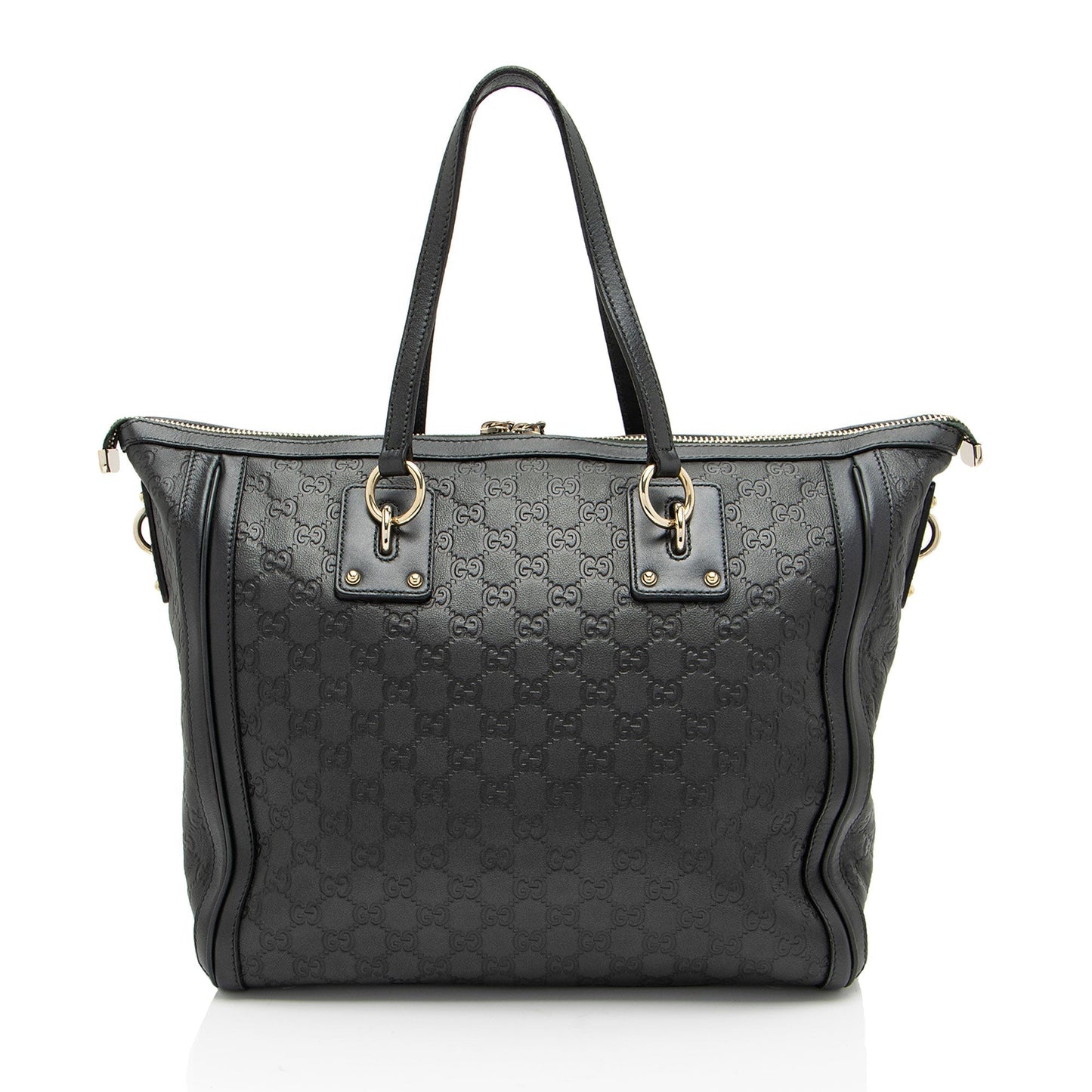 Gucci Guccissima Charm SHF-pSuRcq Leather Black Medium Tote Bag