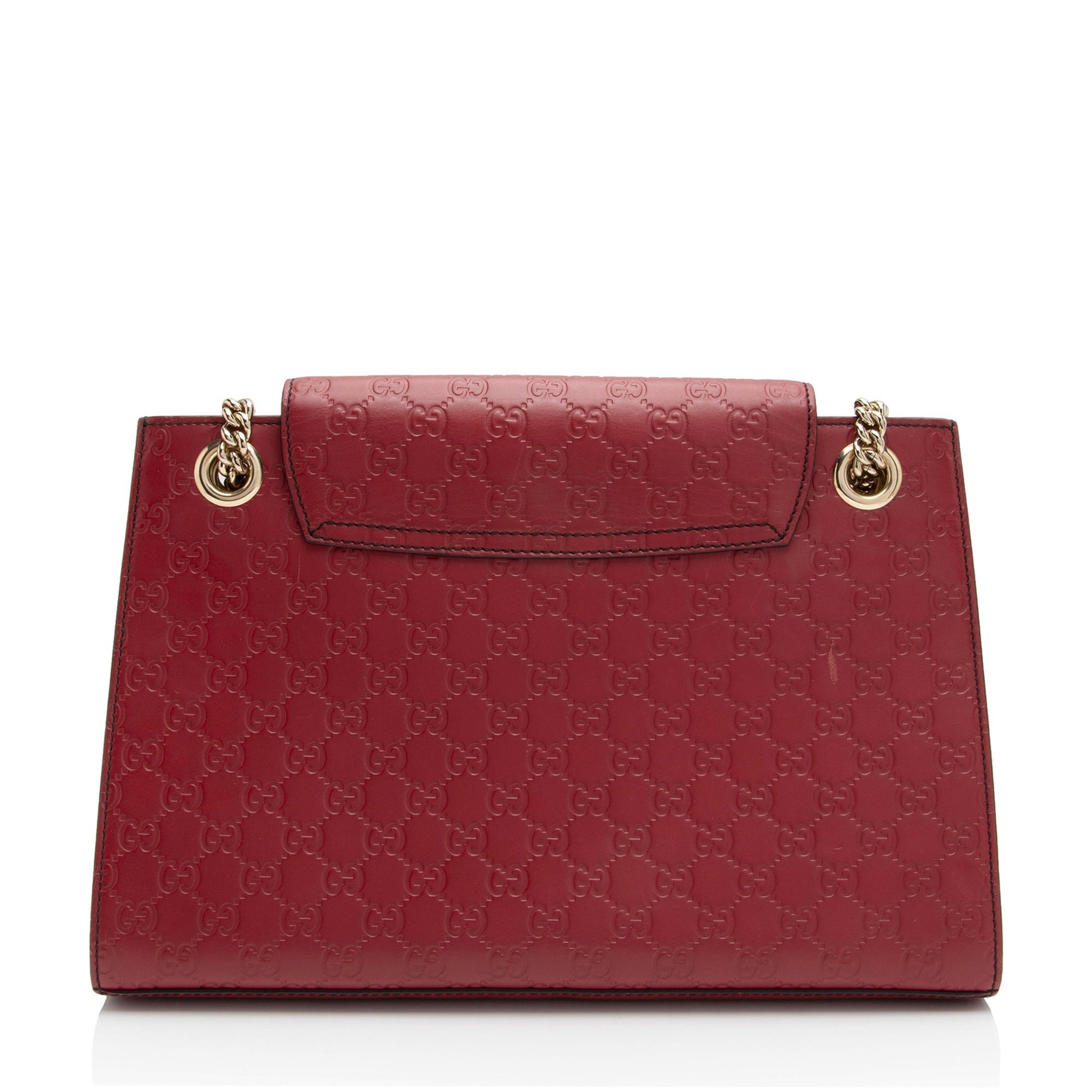 Gucci Guccissima Emily Leather Red Large Crossbody Bag