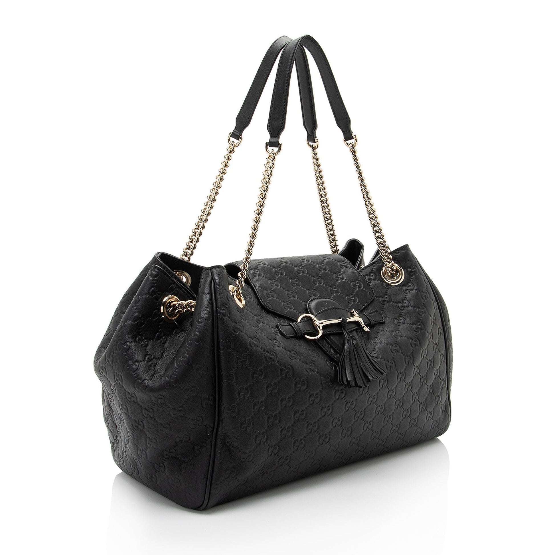 Gucci Guccissima Emily Leather Black Shoulder Bag