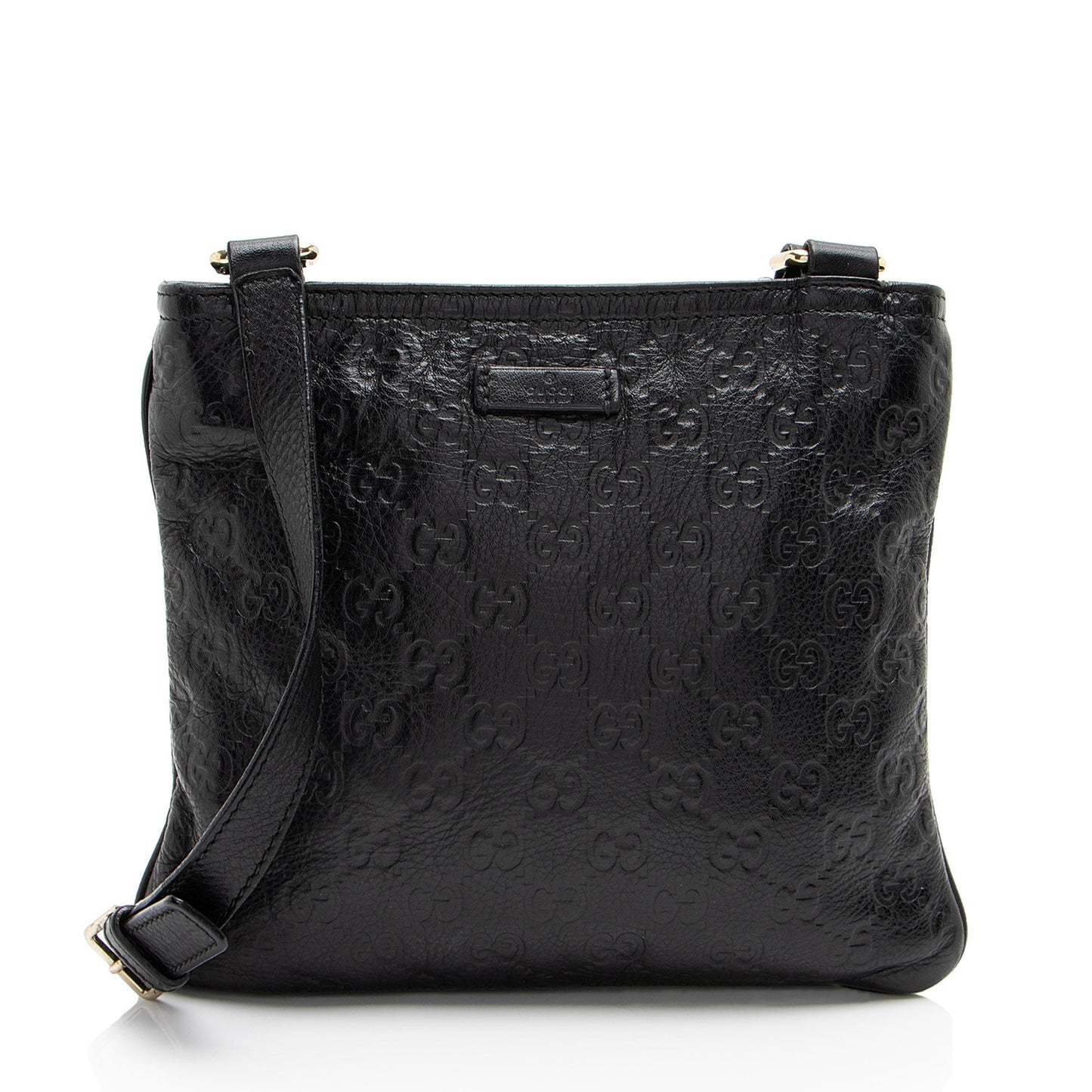 Gucci Guccissima Flat Messenger SHF-b6Jy3q Leather Black Shoes
