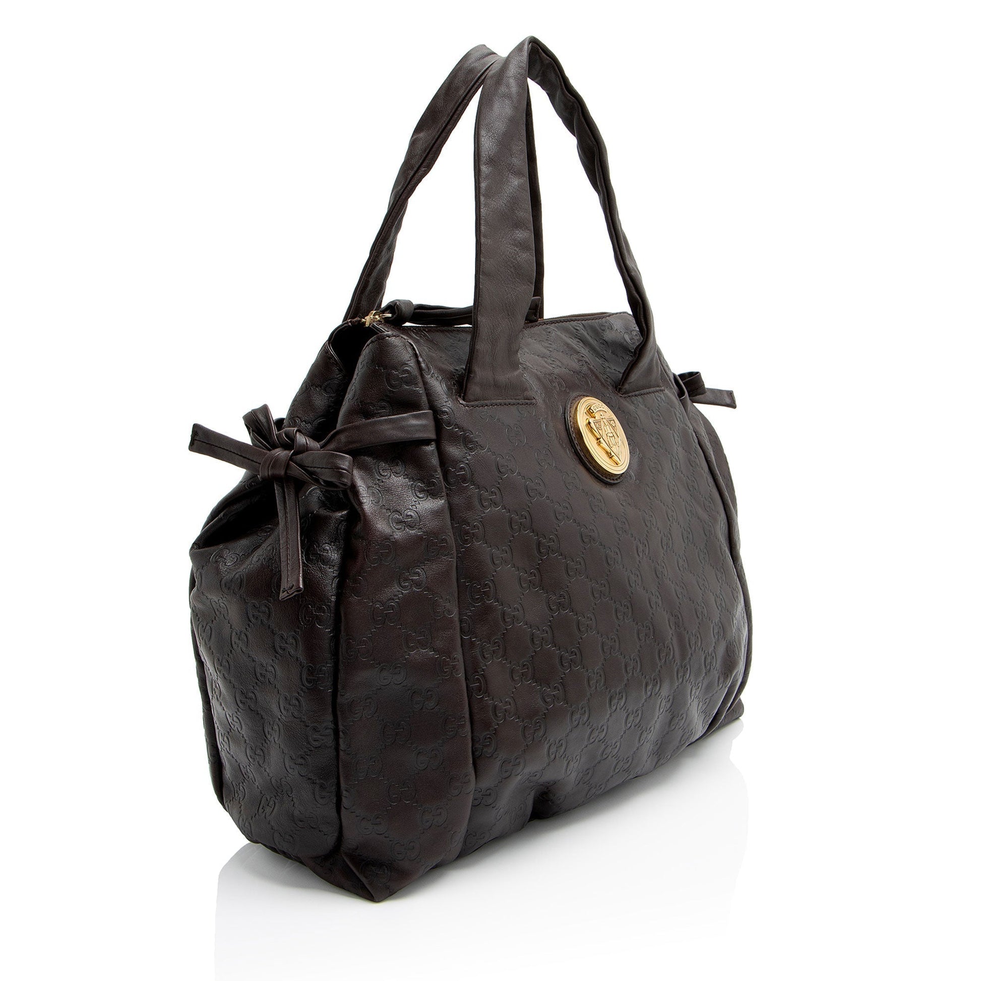 Gucci Guccissima Hysteria SHF-fEgEGF Leather Brown Tote Bag