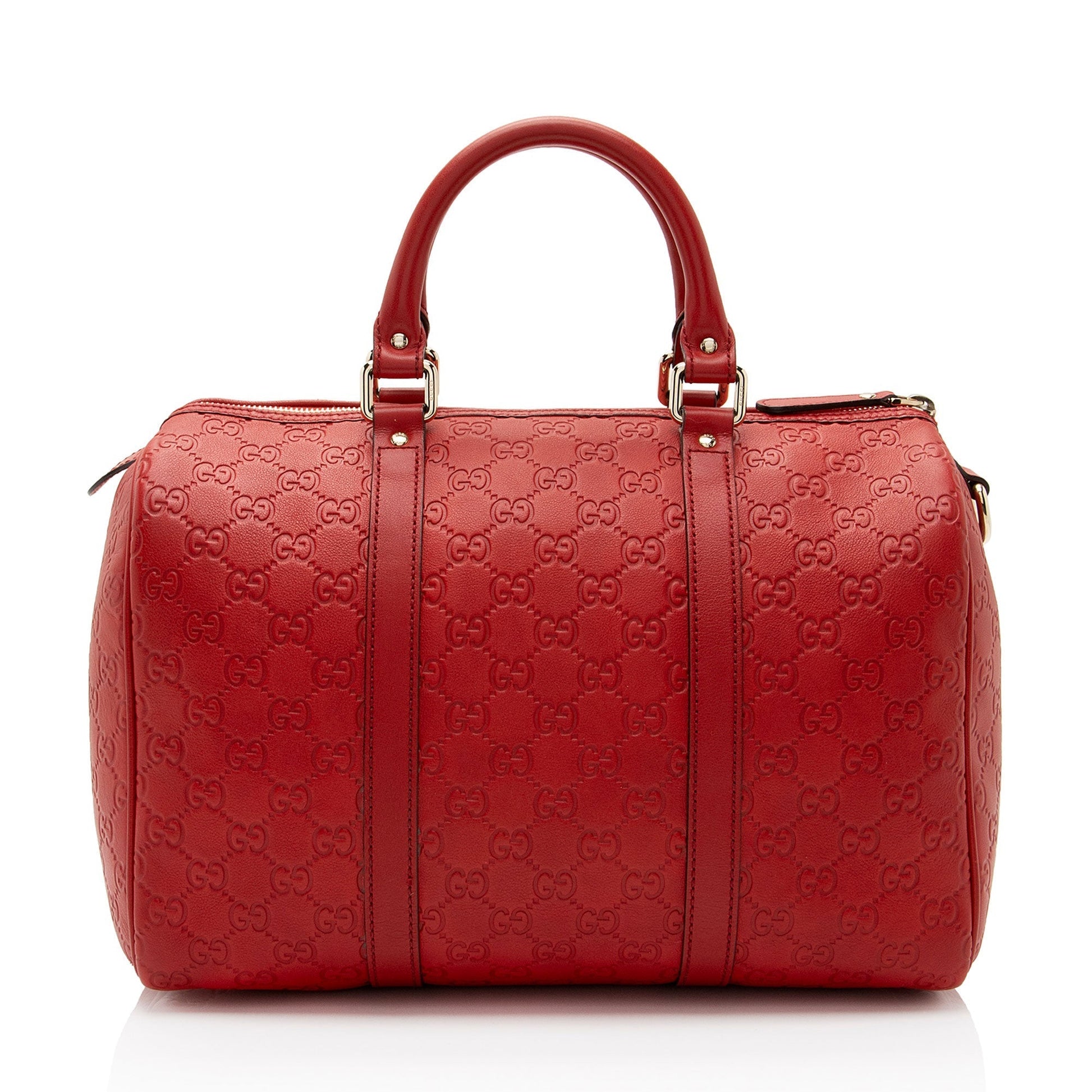 Gucci Guccissima Joy Boston SHF-NJjppL Leather Red Satchel Bag