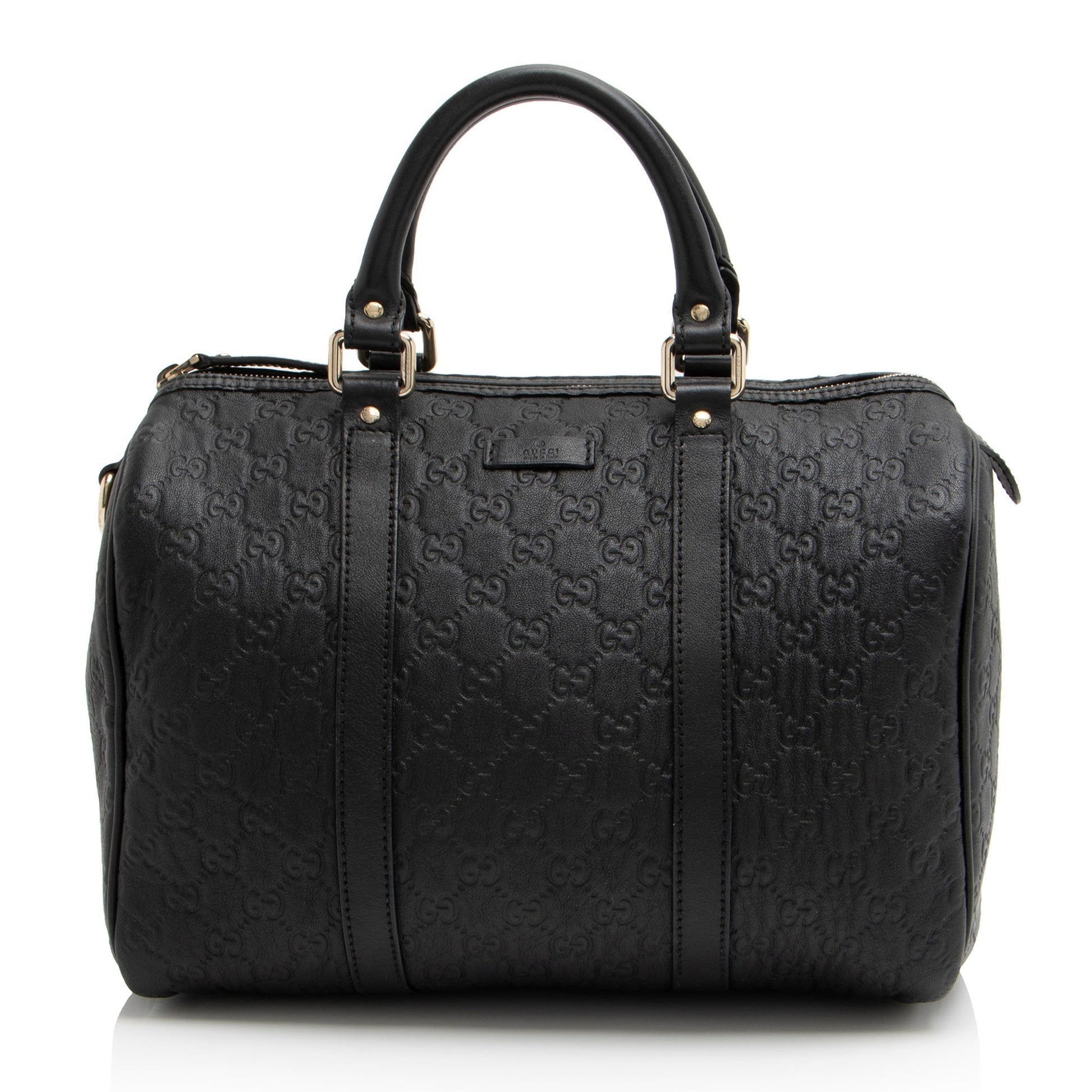 Gucci Guccissima Joy Boston SHF- XpyD Leather Black Satchel Bag
