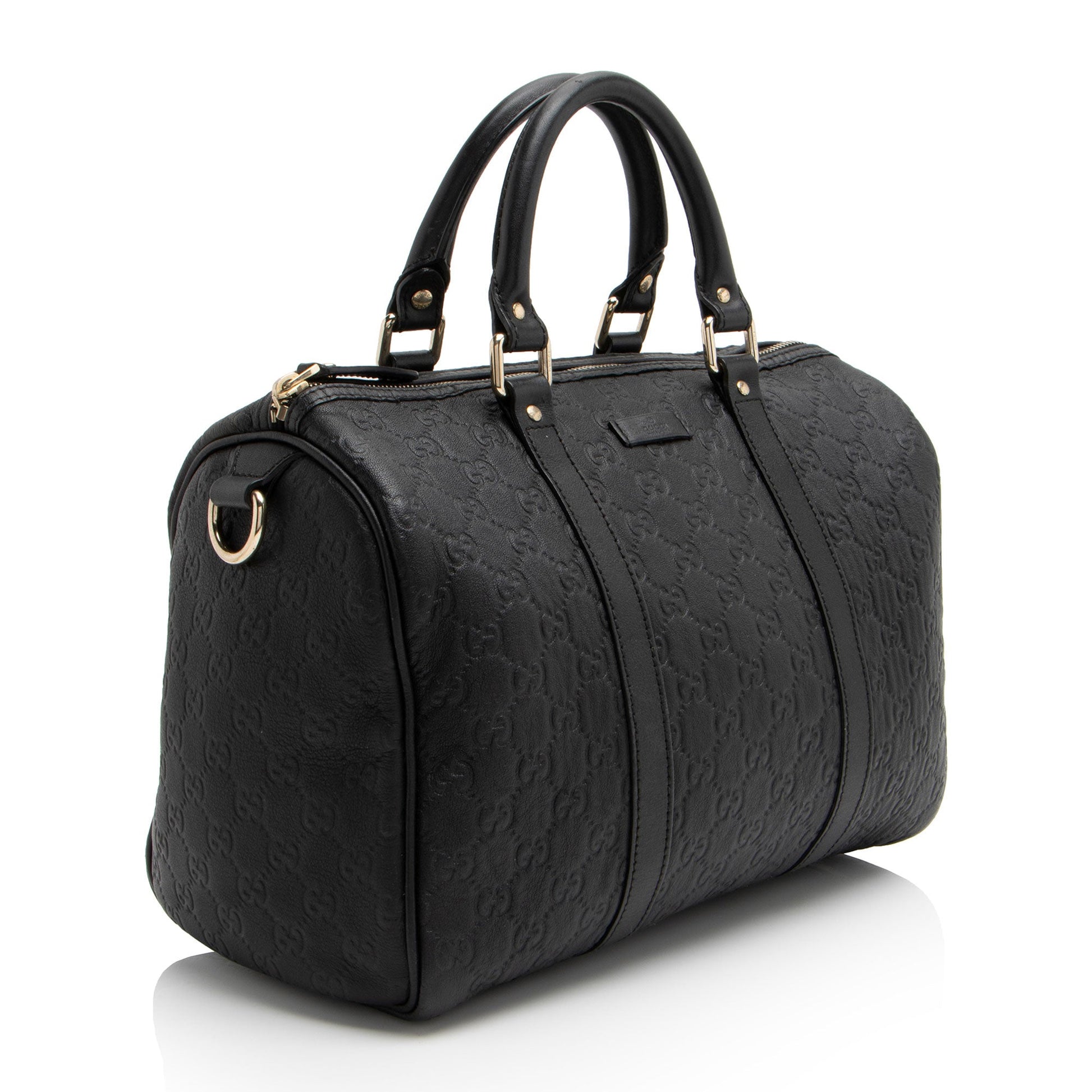 Gucci Guccissima Joy Boston SHF- XpyD Leather Black Satchel Bag