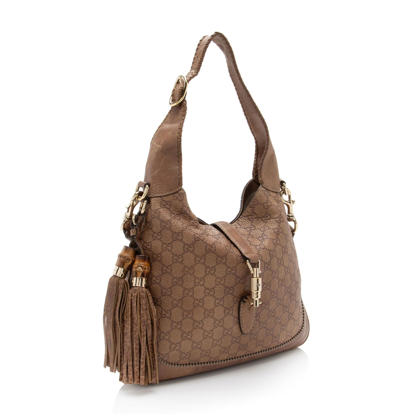 Gucci Guccissima New Jackie SHF-X3hb0o Leather Brown Shoulder Bag