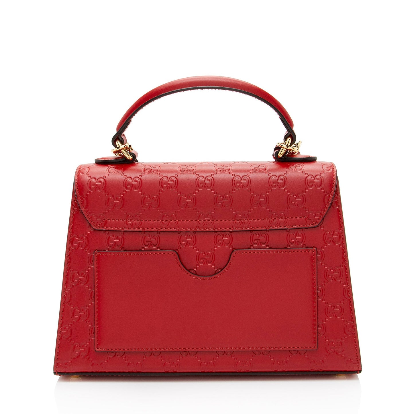 Gucci Guccissima Padlock Leather Red Small Top Handle Satchel Bag