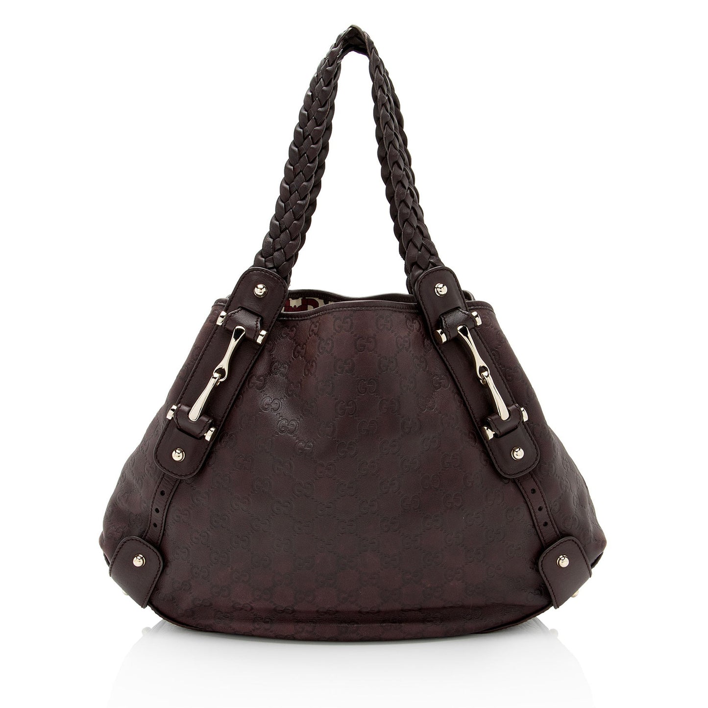 Gucci Guccissima Pelham SHF-nM9nOS Leather Brown Medium Shoulder Bag
