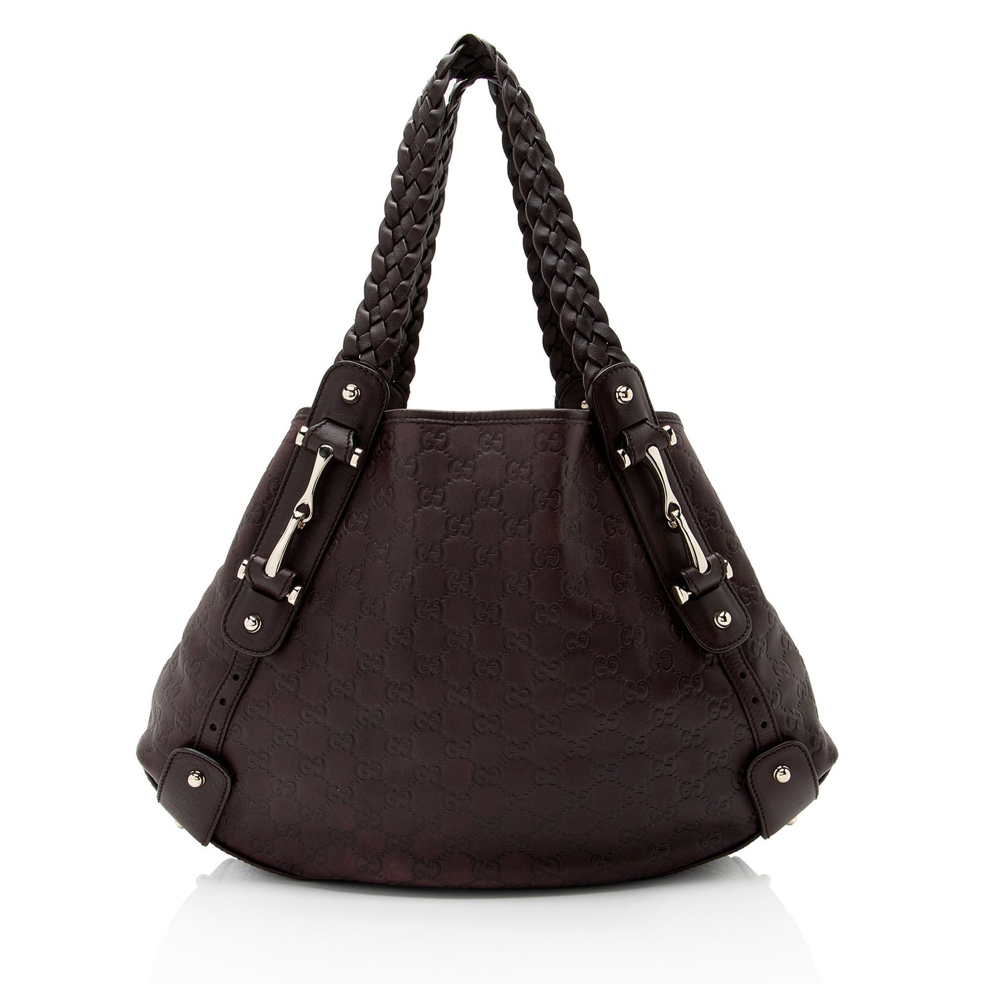 Gucci Guccissima Pelham SHF-nM9nOS Leather Brown Medium Shoulder Bag