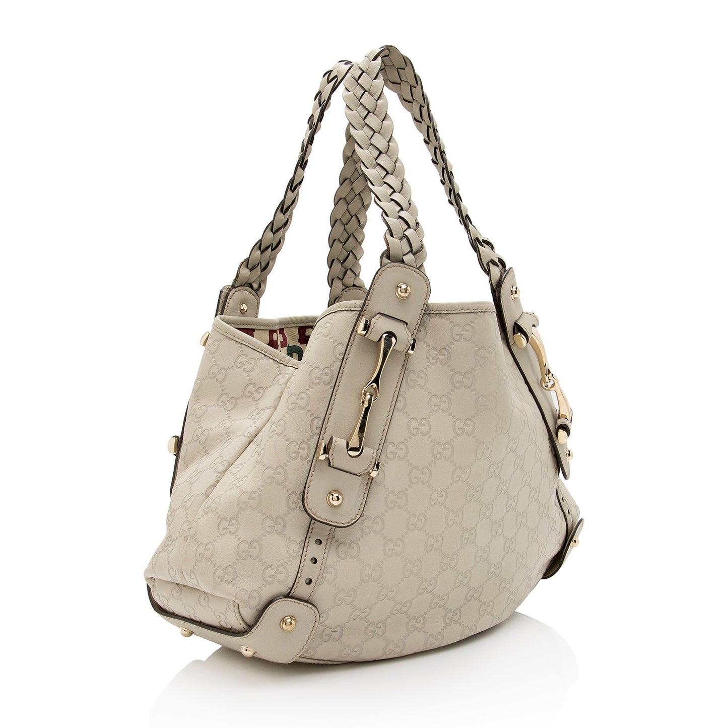 Gucci Guccissima Pelham SHF-qiecoD Leather White Small Shoulder Bag