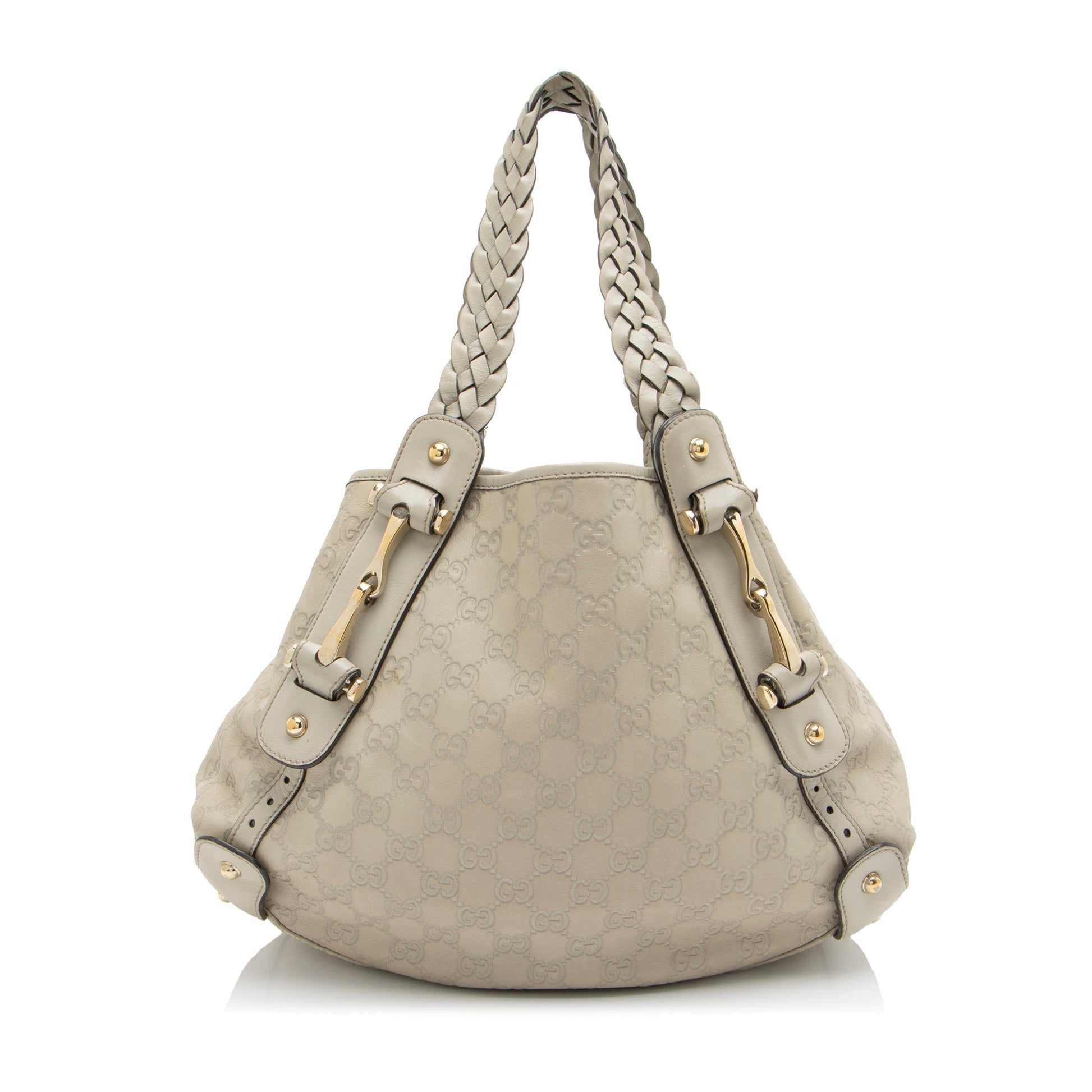 Gucci Guccissima Pelham Leather Grey Small Shoulder Bag
