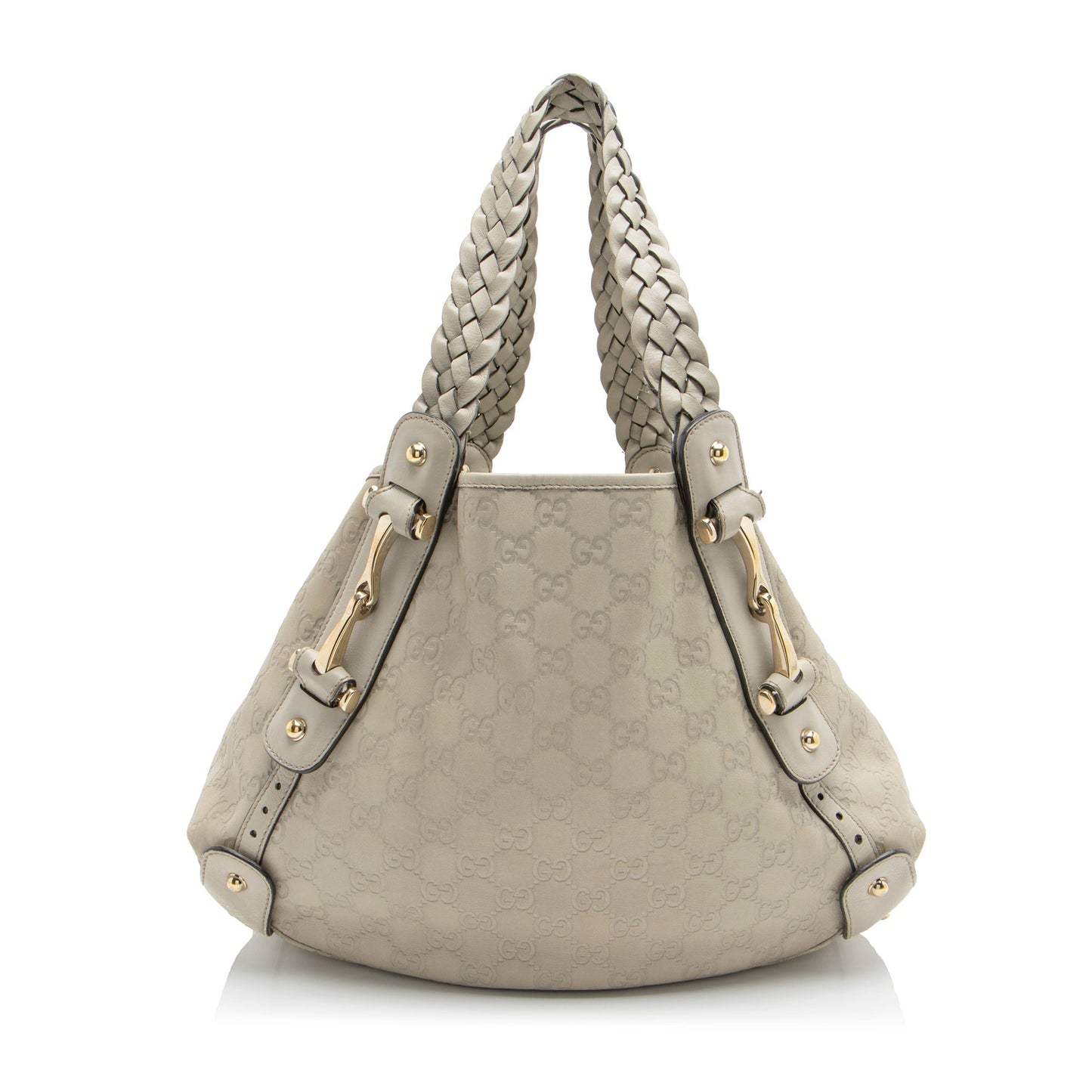 Gucci Guccissima Pelham Leather Grey Small Shoulder Bag