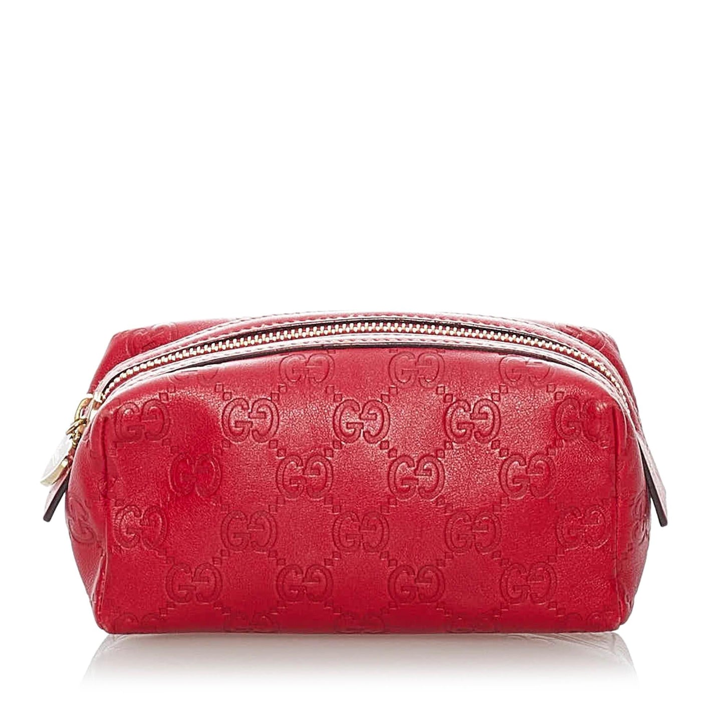 Gucci Guccissima Pouch SHG Leather Calf Red Handbag