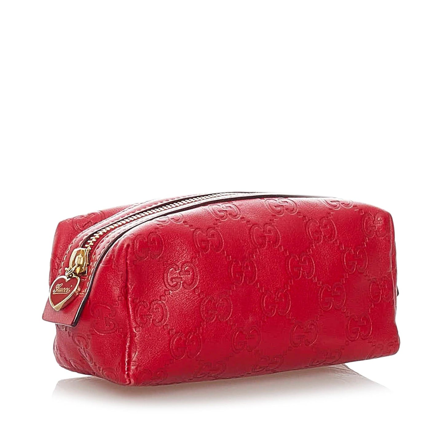 Gucci Guccissima Pouch SHG Leather Calf Red Handbag