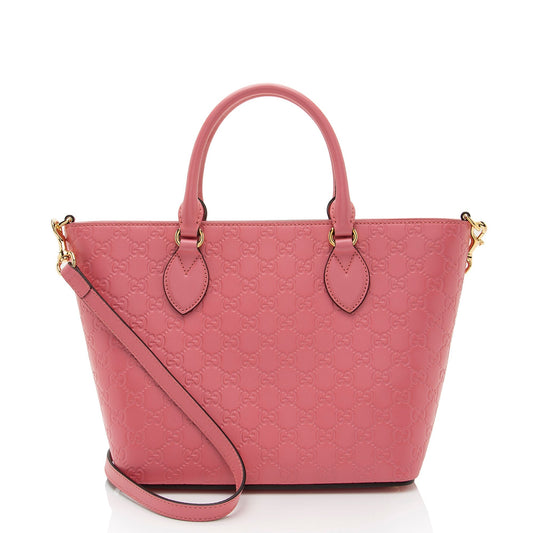 Gucci Guccissima Signature SHF-CtnUIT Leather Pink Medium Tote Bag