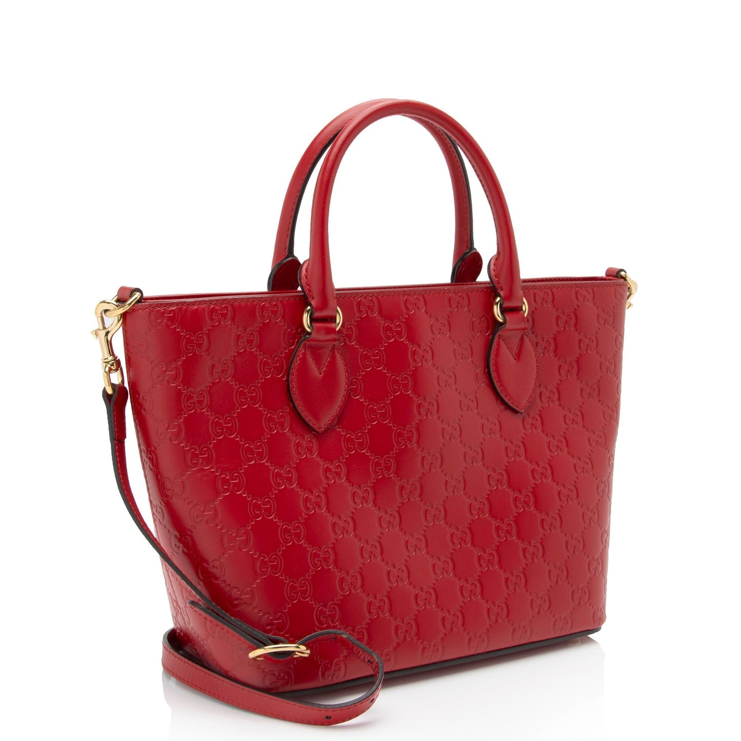 Gucci Guccissima Signature SHF-yGmr7n Leather Red Medium Tote Bag