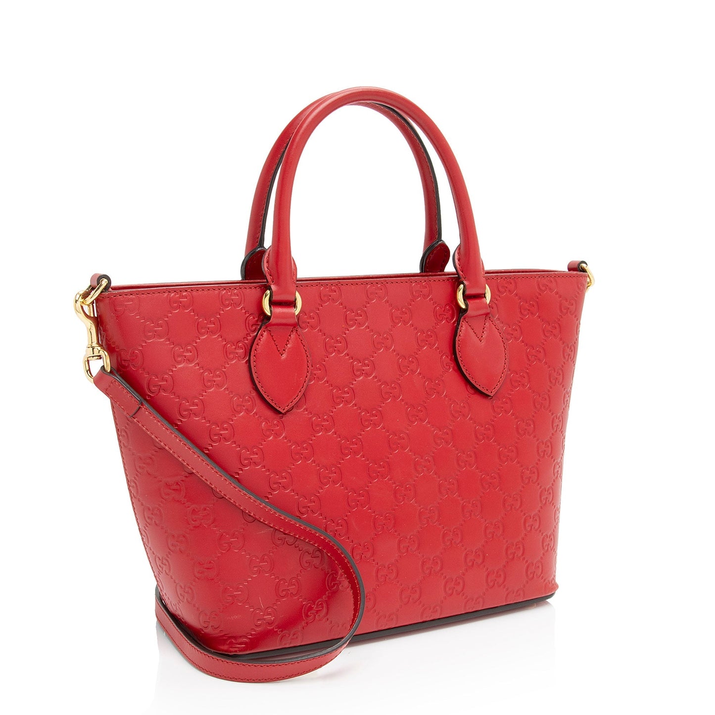 Gucci Guccissima Signature Leather Red Medium Tote Bag