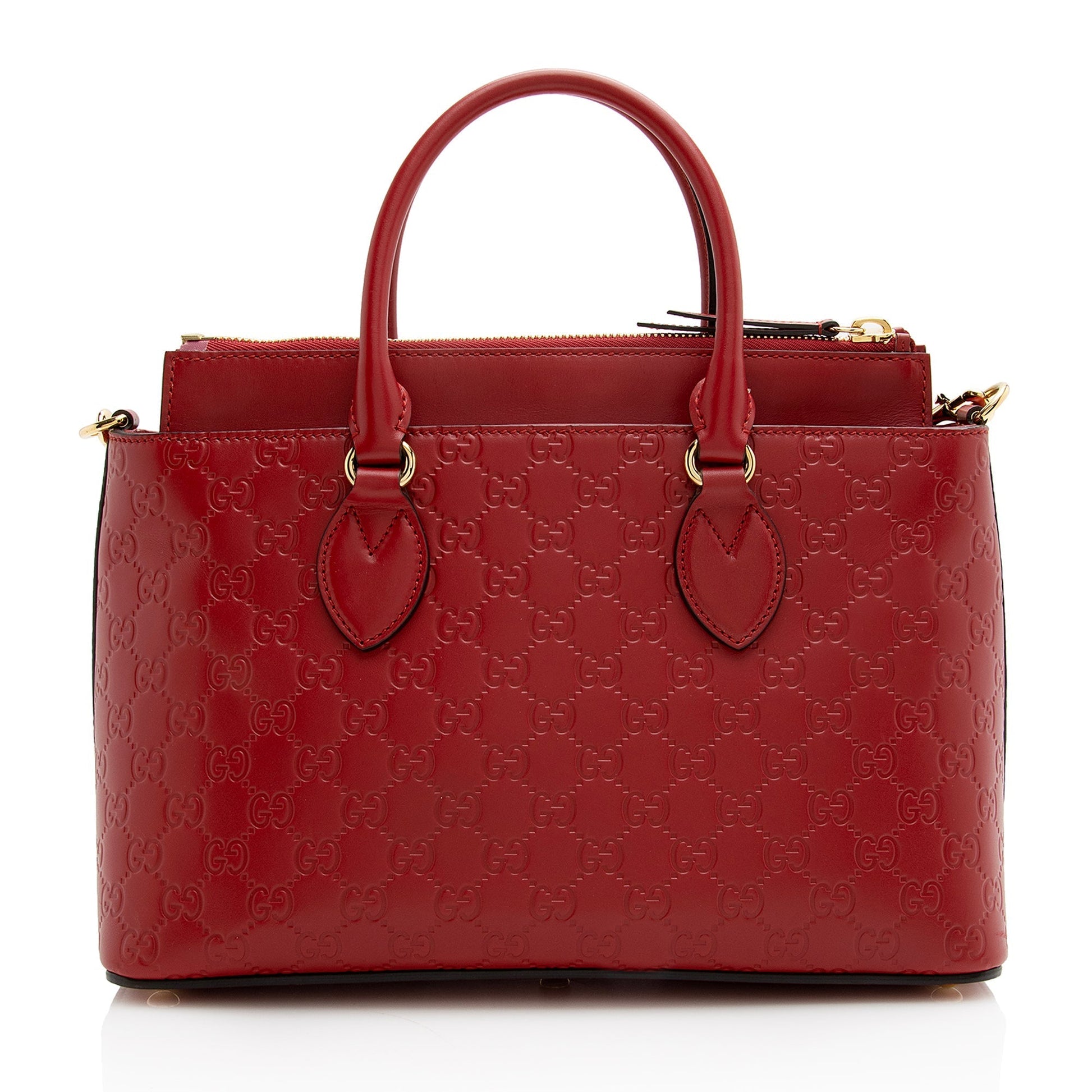 Gucci Guccissima SHF Leather Red Small Tote Bag