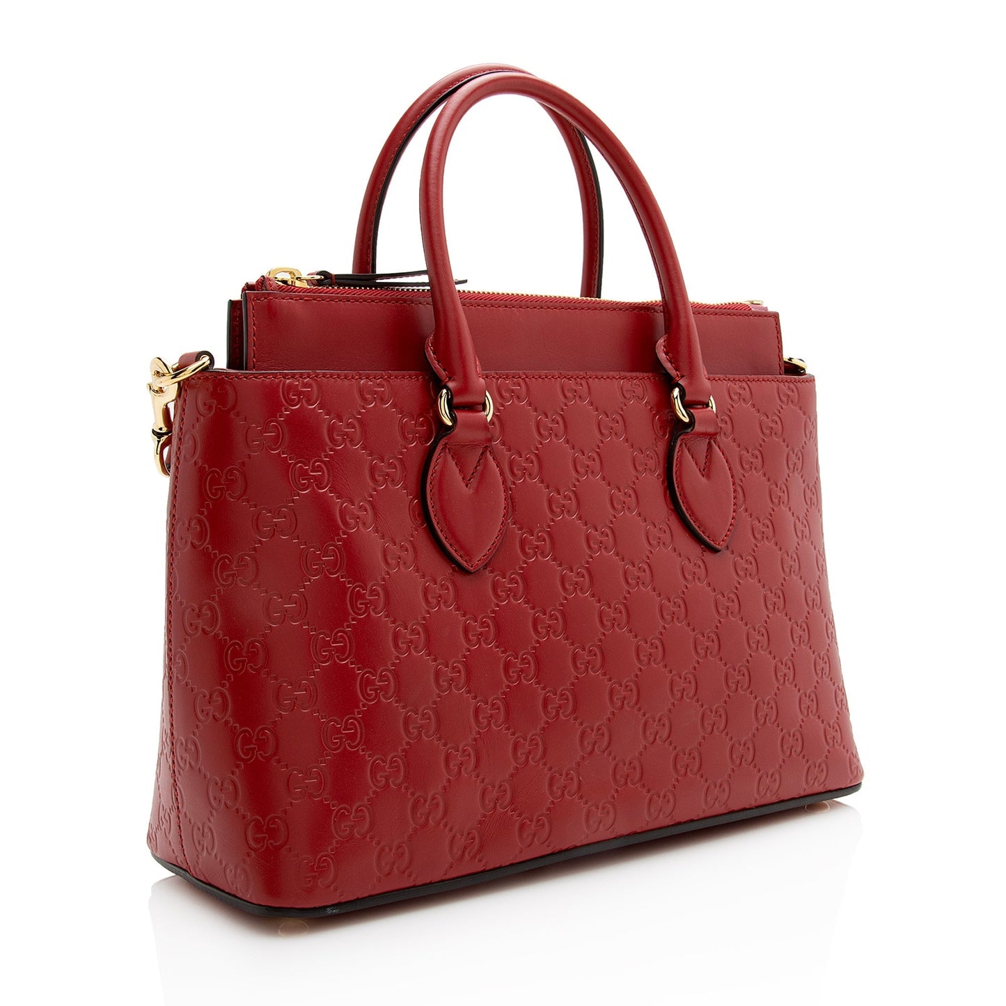 Gucci Guccissima SHF Leather Red Small Tote Bag