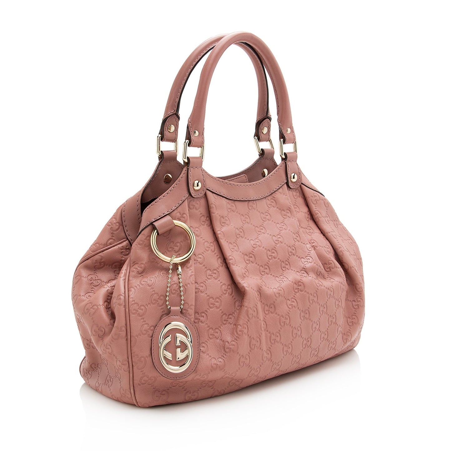 Gucci Guccissima Sukey SHF Leather Pink Medium Tote Bag