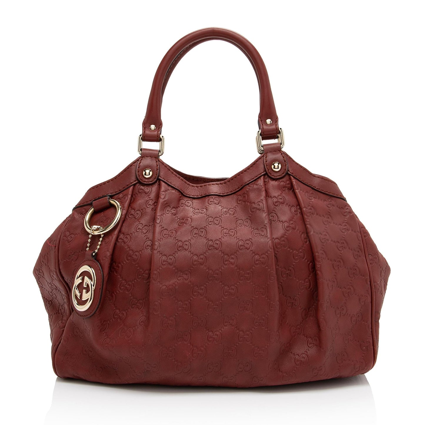 Gucci Guccissima Sukey SHF-aMRl0z Leather Red Medium Tote Bag