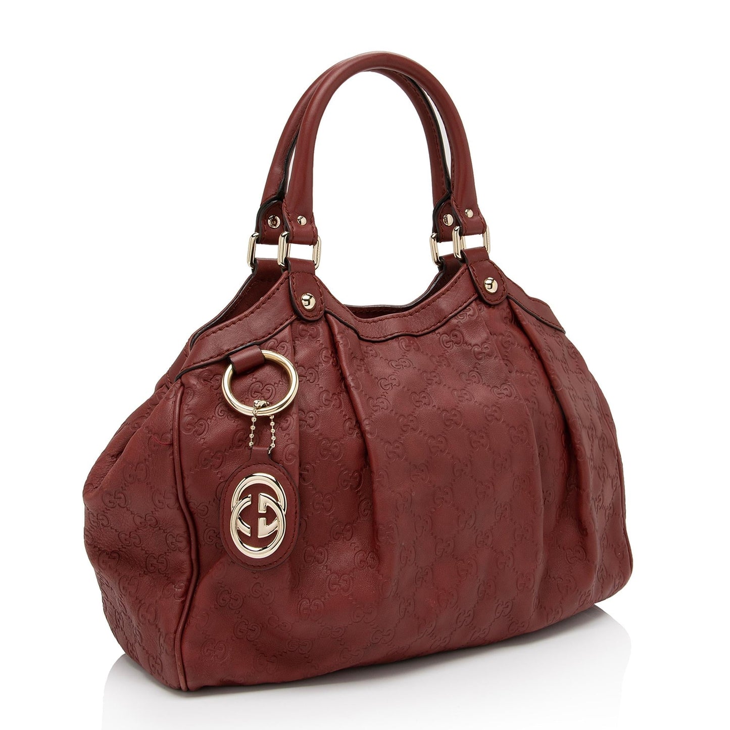 Gucci Guccissima Sukey SHF-aMRl0z Leather Red Medium Tote Bag