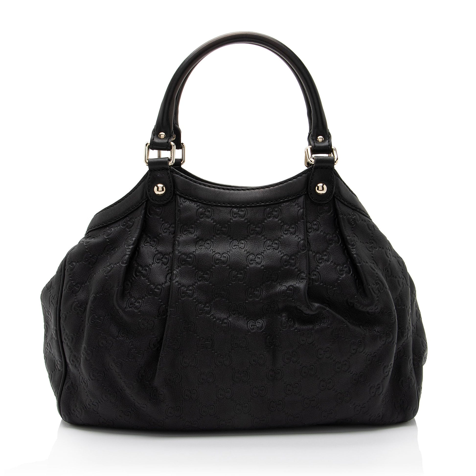 Gucci Guccissima Sukey SHF-G9D42y Leather Black Medium Tote Bag