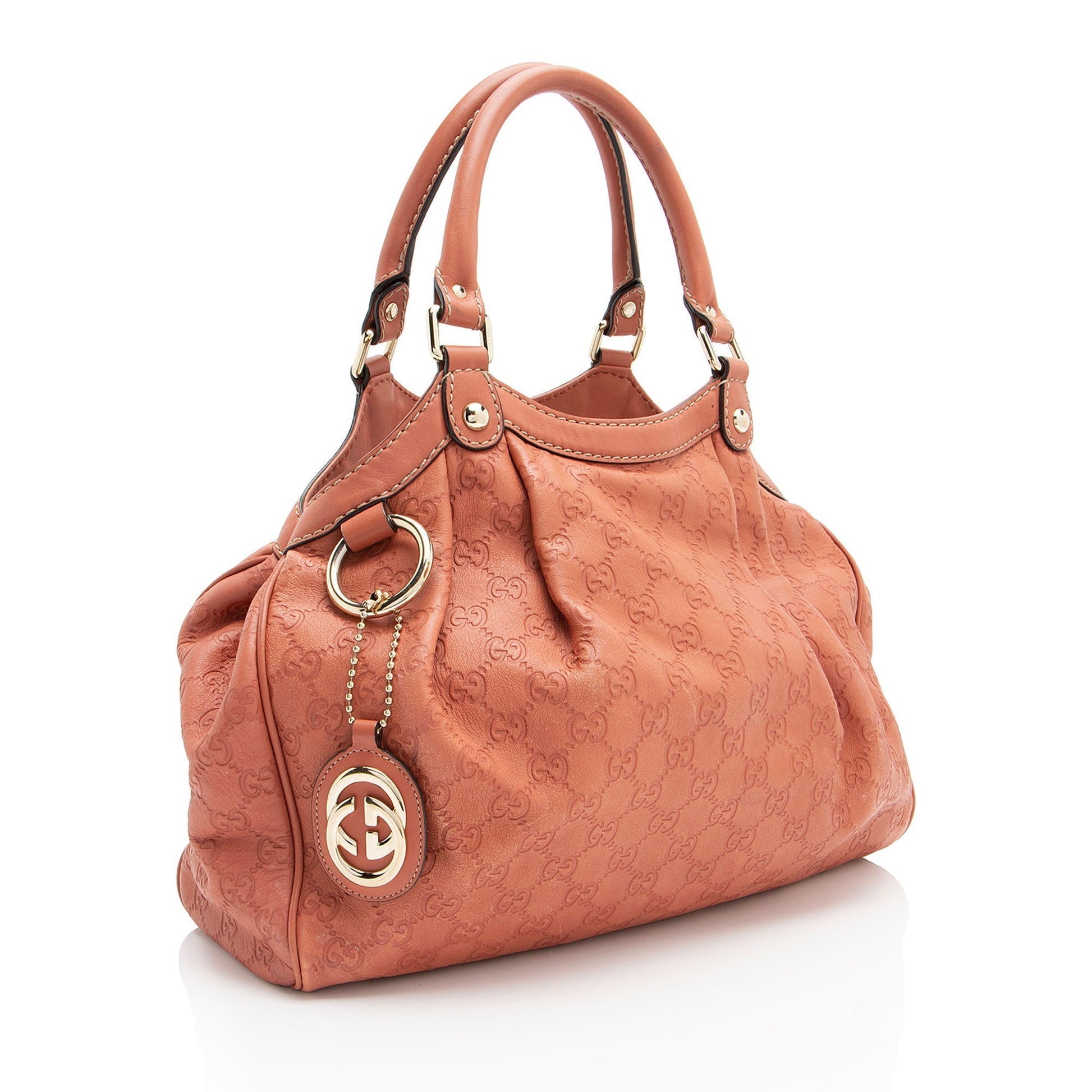 Gucci Guccissima Sukey SHF-JYFslN Leather Pink Medium Tote Bag