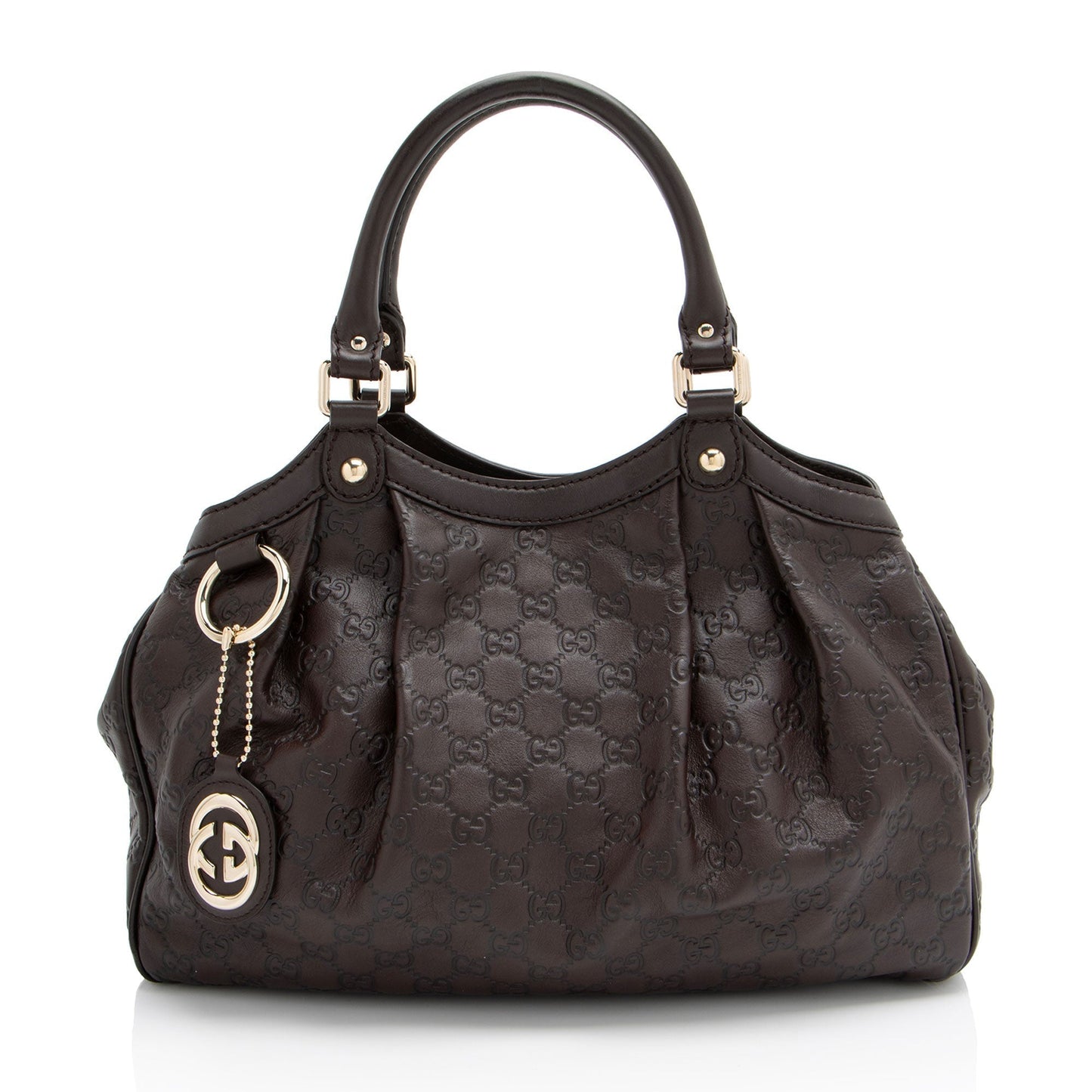Gucci Guccissima Sukey SHF-IQNDES Leather Brown Medium Tote Bag