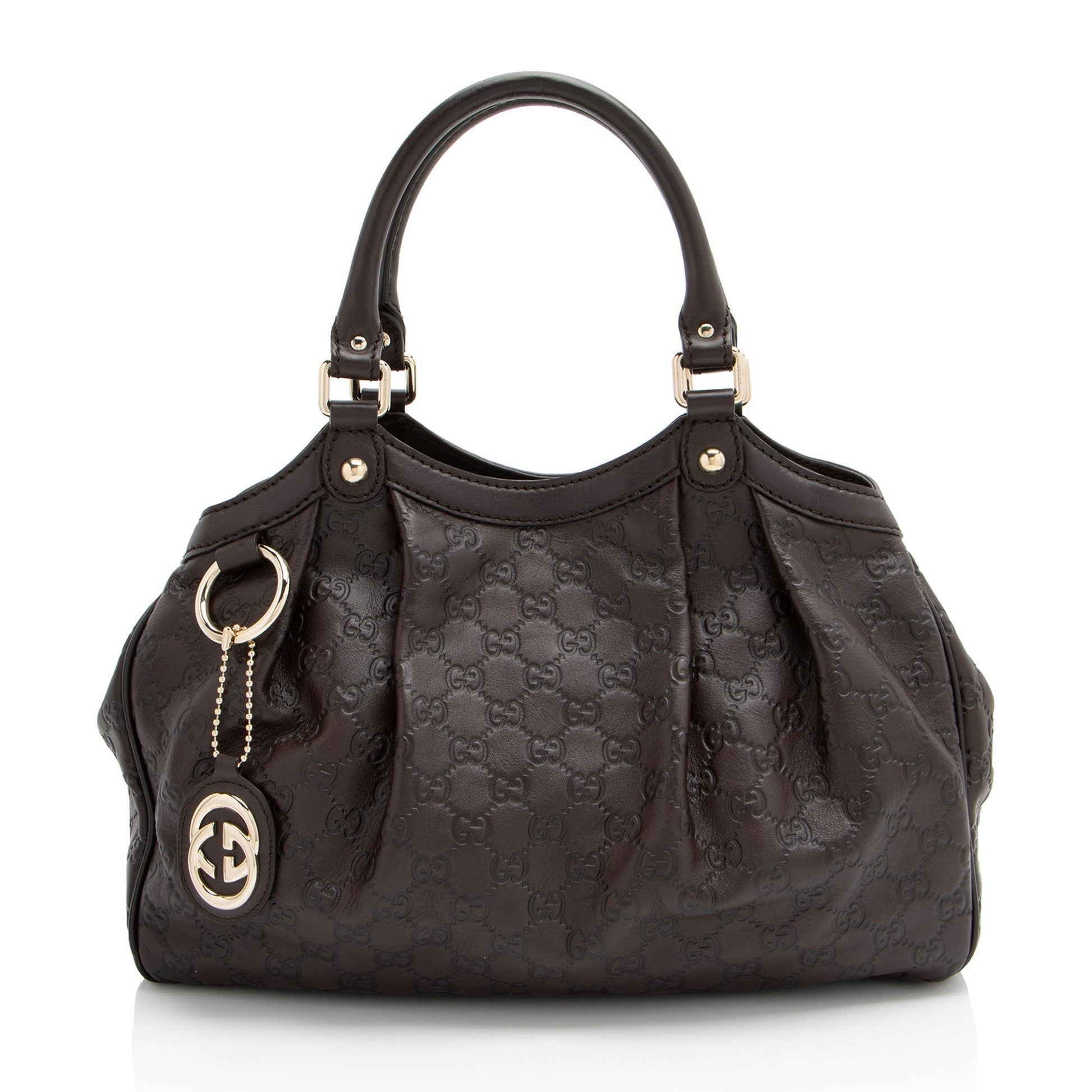 Gucci Guccissima Sukey SHF-IQNDES Leather Brown Medium Tote Bag