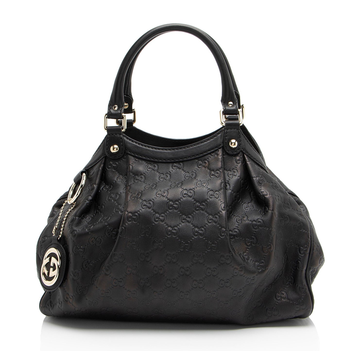 Gucci Guccissima Sukey Leather Black Medium Tote Bag