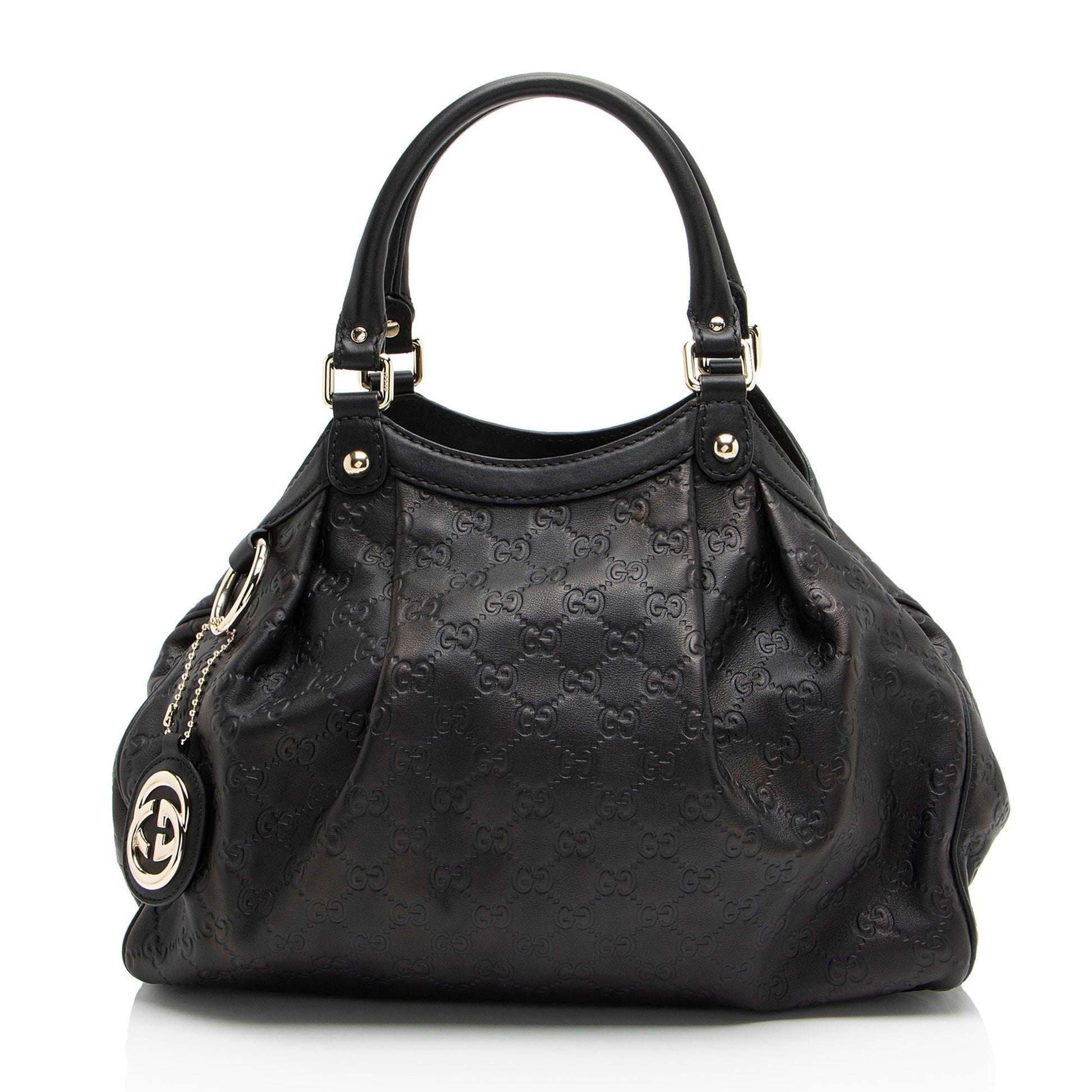 Gucci Guccissima Sukey Leather Black Medium Tote Bag