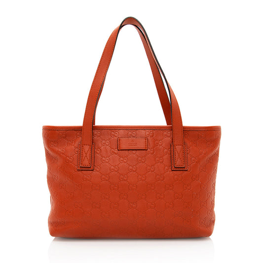 Gucci Guccissima SHF Leather Orange Tote Bag