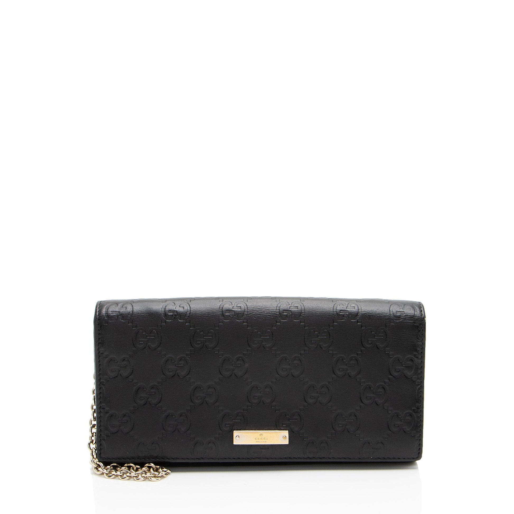 Gucci Guccissima Wallet on SHF-7tUszV Leather Black Chain Shoulder Bag