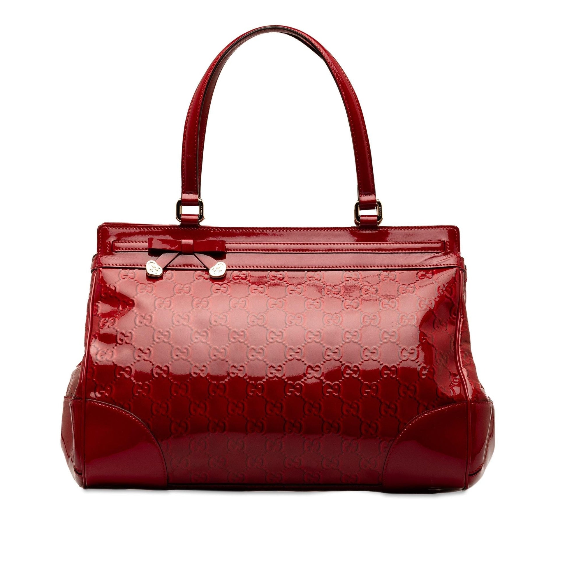 Gucci Guccissima Mayfair SHG-g4ccOc Leather Patent Red Tote Bag