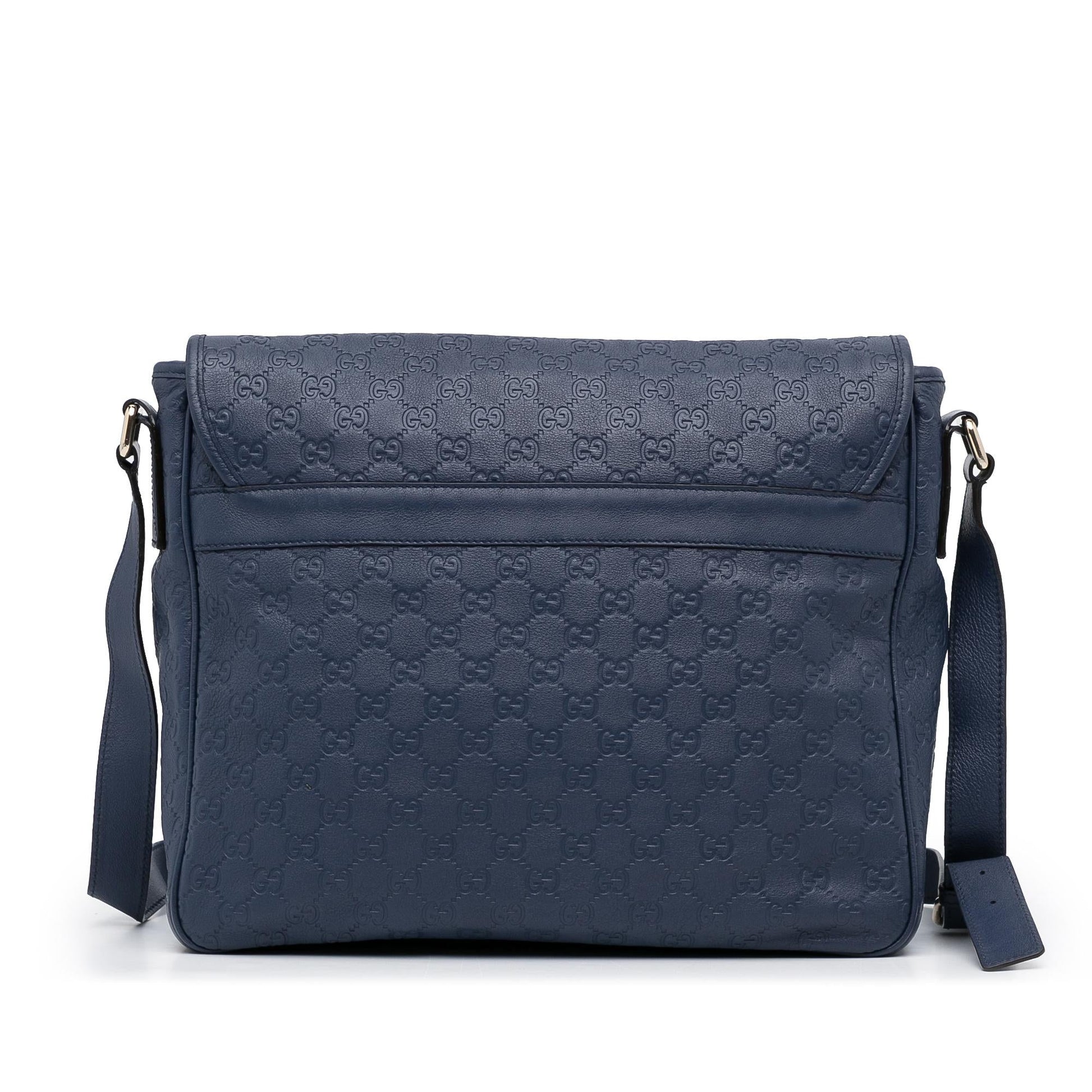 Gucci Guccissima Messenger SHG-ZV3dkD Calf Blue Crossbody Bag