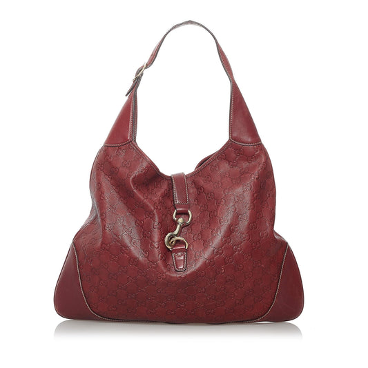 Gucci Guccissima New Jackie SHG Calf Red Shoulder Bag