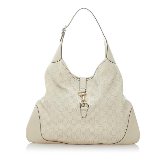 Gucci Guccissima New Jackie SHG Calf White Shoulder Bag